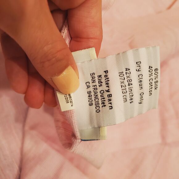 Pottery Barn Kids Outlet Silk Cotton Blend Curtain Panels 42x84 Baby Pink - Picture 8 of 10